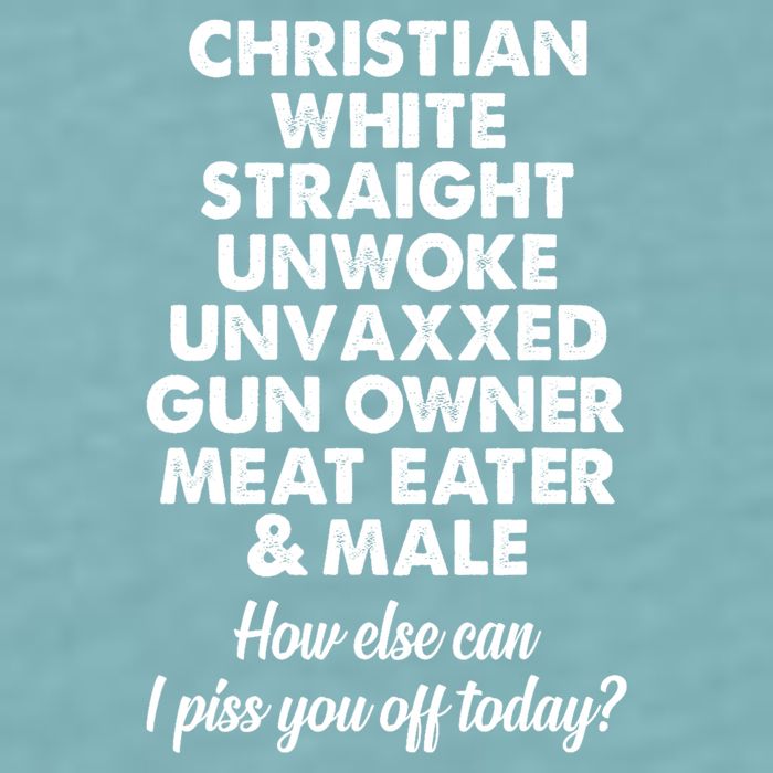 Christian White Straight Unwoke Unvaxxed Gun Owner Sueded Cloud Jersey T-Shirt