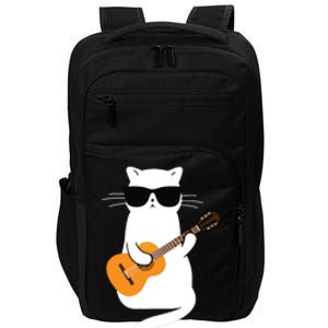 Cat Wearing Sunglasses Playing Guitar Guitarist Impact Tech Backpack