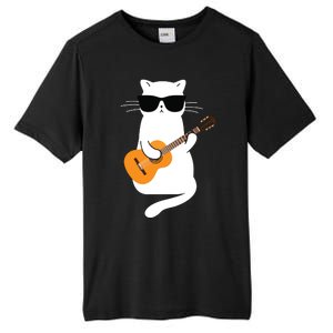 Cat Wearing Sunglasses Playing Guitar Guitarist Tall Fusion ChromaSoft Performance T-Shirt