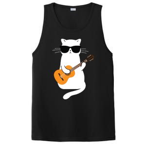 Cat Wearing Sunglasses Playing Guitar Guitarist PosiCharge Competitor Tank