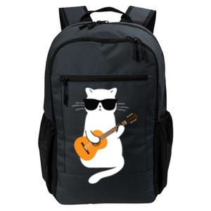 Cat Wearing Sunglasses Playing Guitar Guitarist Daily Commute Backpack