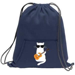 Cat Wearing Sunglasses Playing Guitar Guitarist Sweatshirt Cinch Pack Bag