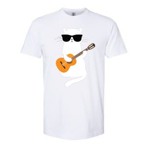 Cat Wearing Sunglasses Playing Guitar Guitarist Softstyle CVC T-Shirt