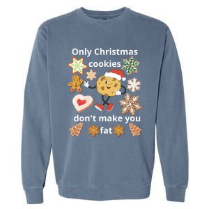 Cookie With SantaS Hat Among Gingerbread Gift Garment-Dyed Sweatshirt