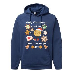 Cookie With SantaS Hat Among Gingerbread Gift Performance Fleece Hoodie