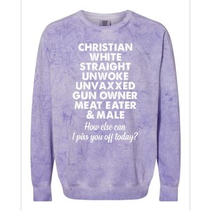 Christian White Straight Unwoke Unvaxxed Gun Owner Colorblast Crewneck Sweatshirt