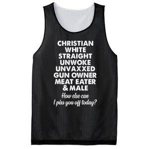 Christian White Straight Unwoke Unvaxxed Gun Owner Mesh Reversible Basketball Jersey Tank