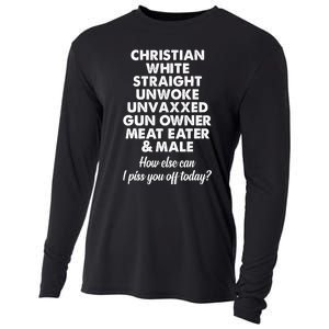 Christian White Straight Unwoke Unvaxxed Gun Owner Cooling Performance Long Sleeve Crew