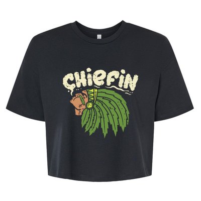 Chiefin Weed Smoking Funny 420 Cannabis Pot Thc Smoker Gift Bella+Canvas Jersey Crop Tee