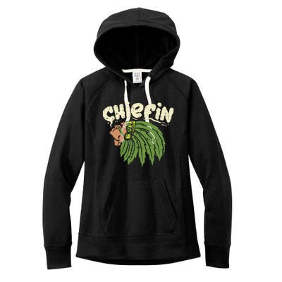 Chiefin Weed Smoking Funny 420 Cannabis Pot Thc Smoker Gift Women's Fleece Hoodie