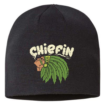 Chiefin Weed Smoking Funny 420 Cannabis Pot Thc Smoker Gift Sustainable Beanie