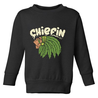 Chiefin Weed Smoking Funny 420 Cannabis Pot Thc Smoker Gift Toddler Sweatshirt