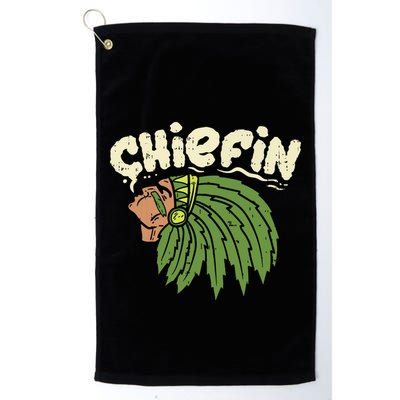 Chiefin Weed Smoking Funny 420 Cannabis Pot Thc Smoker Gift Golf Towel