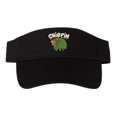 Chiefin Weed Smoking Funny 420 Cannabis Pot Thc Smoker Gift Valucap Bio-Washed Visor