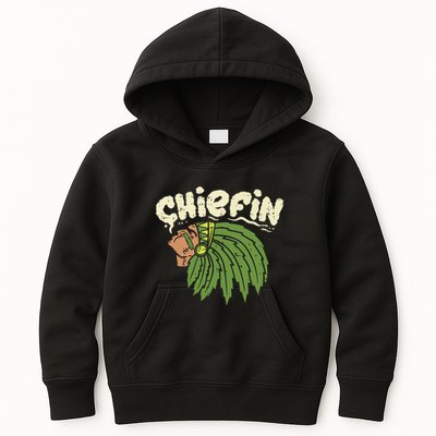 Chiefin Weed Smoking Funny 420 Cannabis Pot Thc Smoker Gift Kids Hoodie