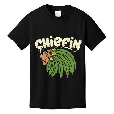 Chiefin Weed Smoking Funny 420 Cannabis Pot Thc Smoker Gift Kids T-Shirt