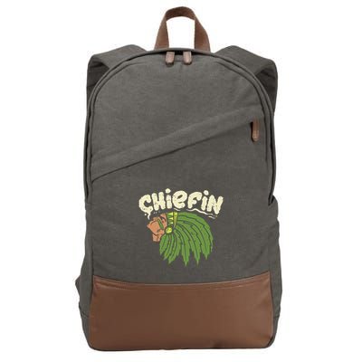 Chiefin Weed Smoking Funny 420 Cannabis Pot Thc Smoker Gift Cotton Canvas Backpack