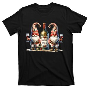 Christmas Wine Santa Gnomes For Xmas Holiday Cheer T-Shirt