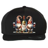 Christmas Wine Santa Gnomes For Xmas Holiday Cheer Wool Snapback Cap