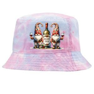 Christmas Wine Santa Gnomes For Xmas Holiday Cheer Tie-Dyed Bucket Hat