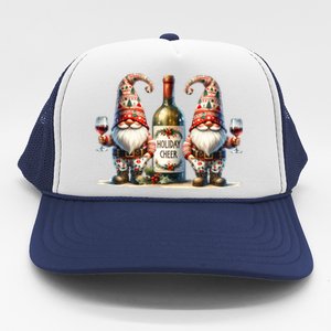 Christmas Wine Santa Gnomes For Xmas Holiday Cheer Trucker Hat