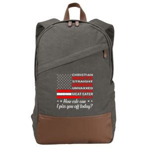 Christian White Straight Unwoke Unvaxxed Gun Owner Cotton Canvas Backpack