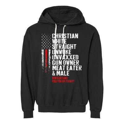 Christian White Straight Unwoke Unvaxxed Gun Owner Garment-Dyed Fleece Hoodie