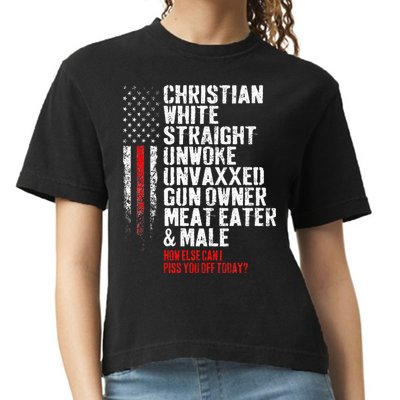 Christian White Straight Unwoke Unvaxxed Gun Owner Comfort Colors Boxy T-Shirt