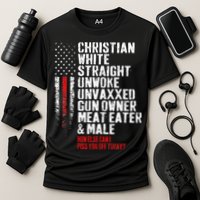 Christian White Straight Unwoke Unvaxxed Gun Owner Performance Shirt