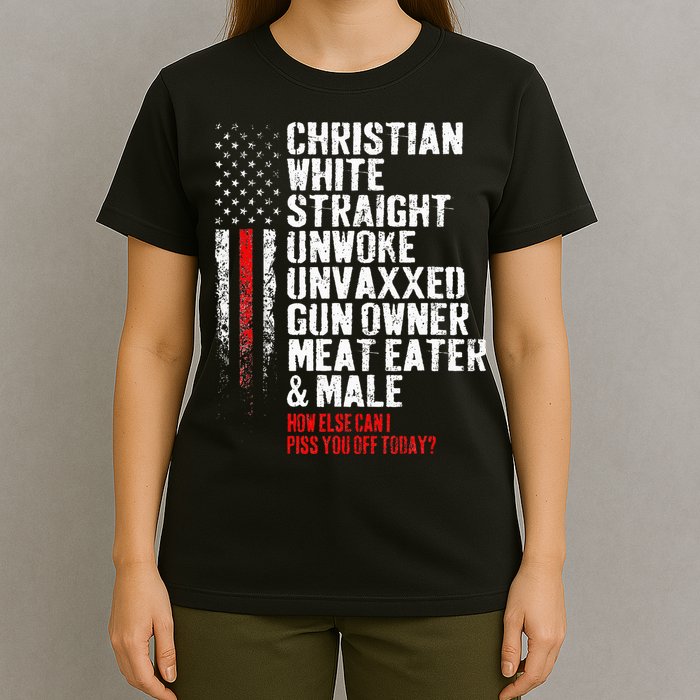 Christian White Straight Unwoke Unvaxxed Gun Owner T-Shirt