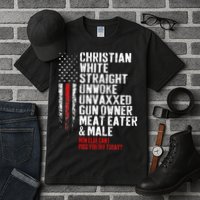 Christian White Straight Unwoke Unvaxxed Gun Owner Tall T-Shirt