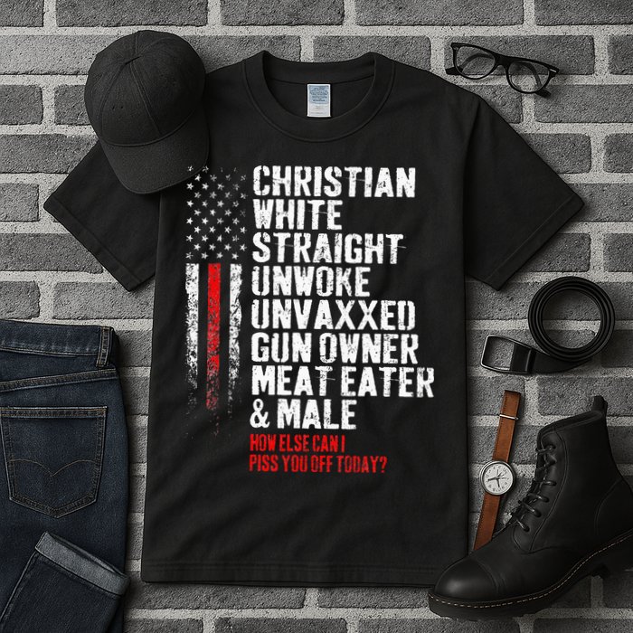 Christian White Straight Unwoke Unvaxxed Gun Owner Tall T-Shirt