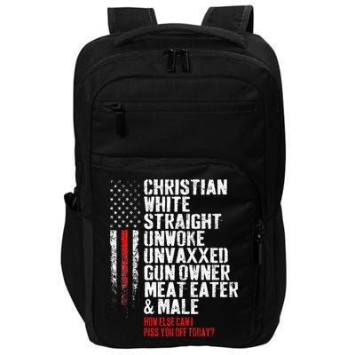 Christian White Straight Unwoke Unvaxxed Gun Owner Impact Tech Backpack