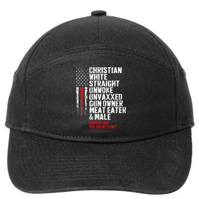 Christian White Straight Unwoke Unvaxxed Gun Owner 7-Panel Snapback Hat