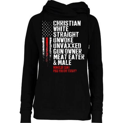 Christian White Straight Unwoke Unvaxxed Gun Owner Womens Funnel Neck Pullover Hood