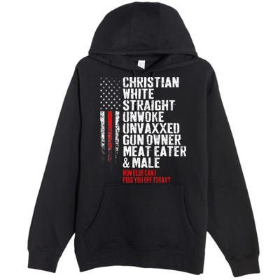 Christian White Straight Unwoke Unvaxxed Gun Owner Premium Pullover Hoodie