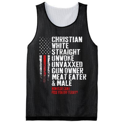 Christian White Straight Unwoke Unvaxxed Gun Owner Mesh Reversible Basketball Jersey Tank