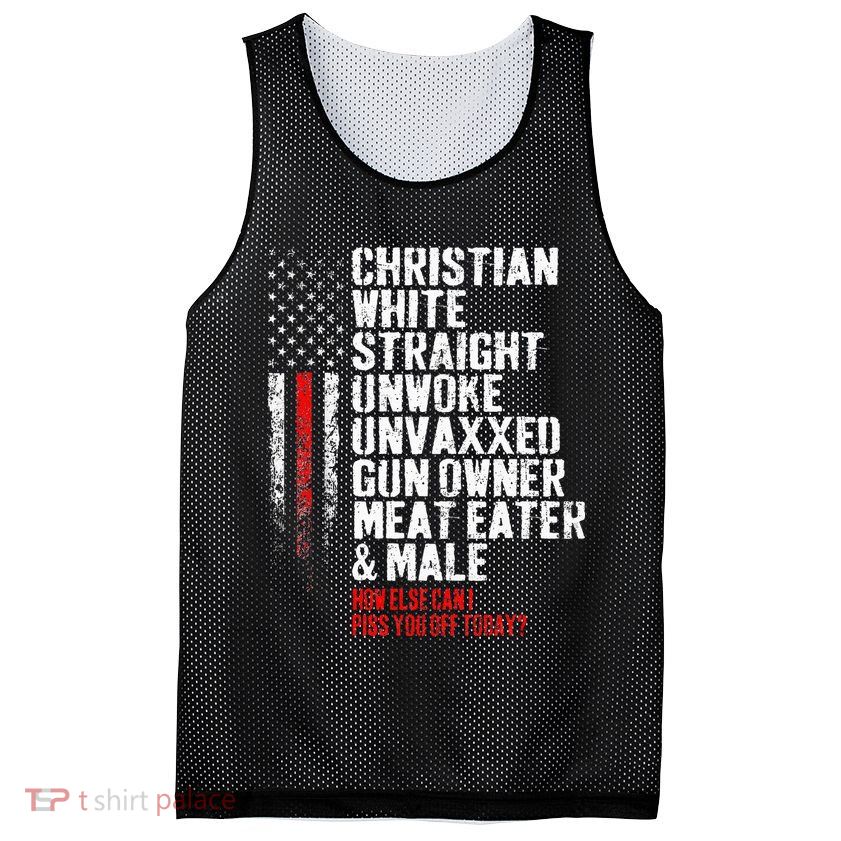 Christian White Straight Unwoke Unvaxxed Gun Owner Mesh Reversible Basketball Jersey Tank