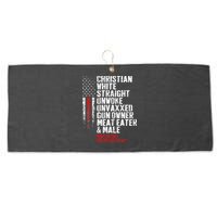 Christian White Straight Unwoke Unvaxxed Gun Owner Large Microfiber Waffle Golf Towel