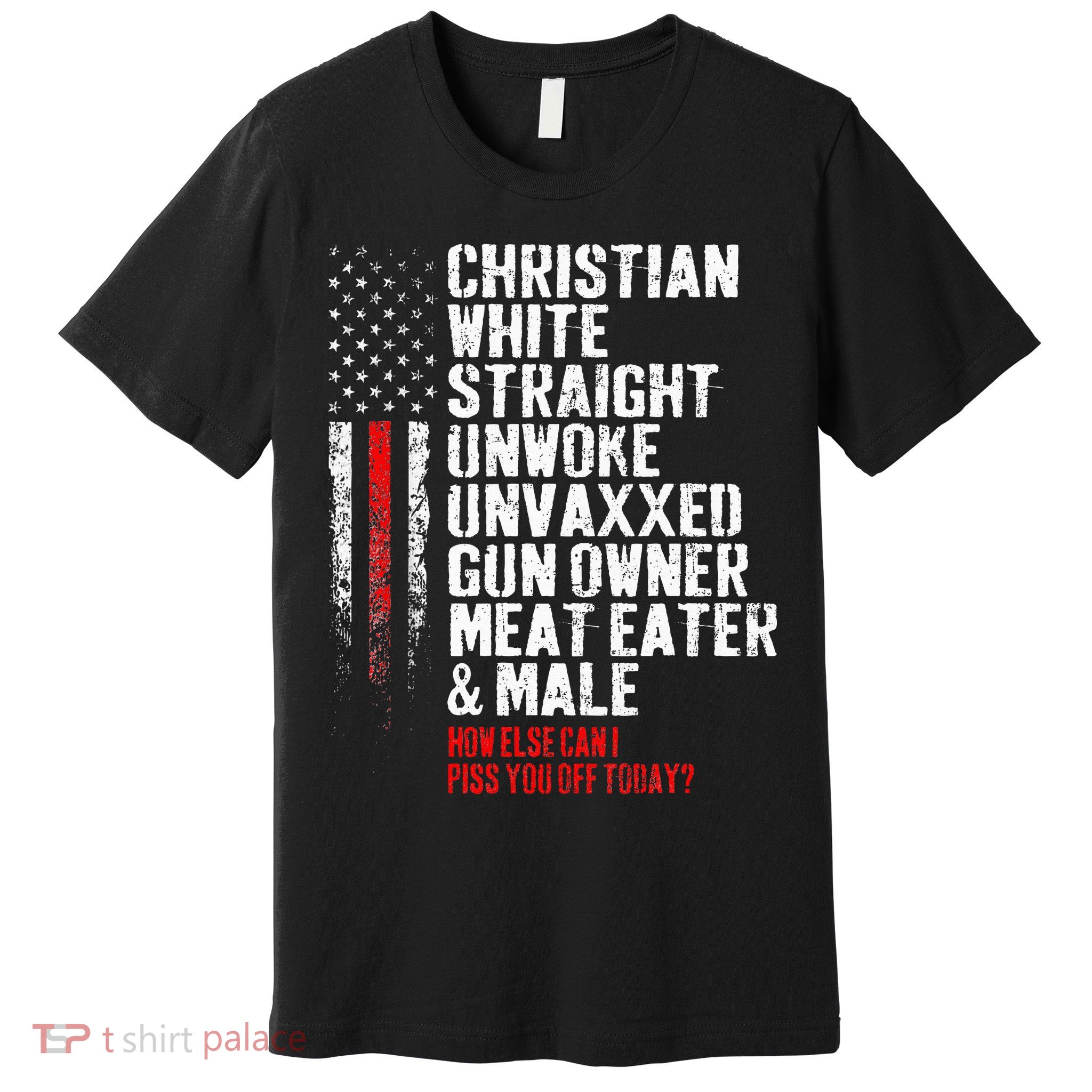 Christian White Straight Unwoke Unvaxxed Gun Owner Premium T-Shirt