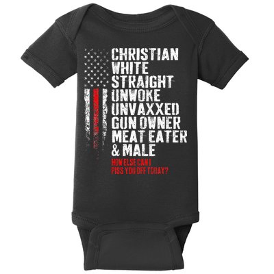 Christian White Straight Unwoke Unvaxxed Gun Owner Baby Bodysuit