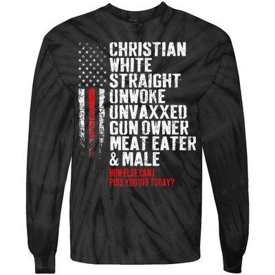 Christian White Straight Unwoke Unvaxxed Gun Owner Tie-Dye Long Sleeve Shirt