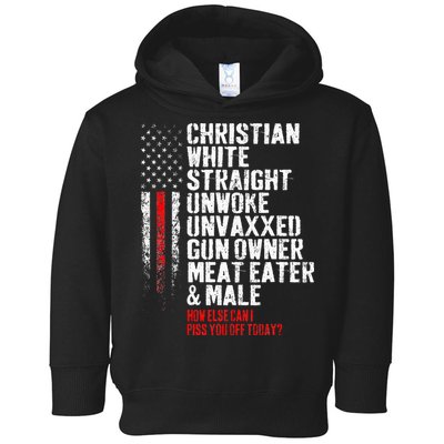 Christian White Straight Unwoke Unvaxxed Gun Owner Toddler Hoodie