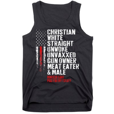 Christian White Straight Unwoke Unvaxxed Gun Owner Tank Top