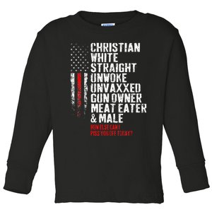 Christian White Straight Unwoke Unvaxxed Gun Owner Toddler Long Sleeve Shirt