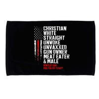 Christian White Straight Unwoke Unvaxxed Gun Owner Microfiber Hand Towel