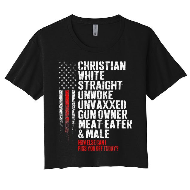 Christian White Straight Unwoke Unvaxxed Gun Owner Crop Top