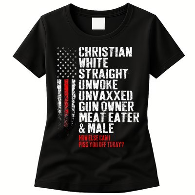 Christian White Straight Unwoke Unvaxxed Gun Owner Womens T-Shirt