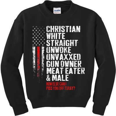 Christian White Straight Unwoke Unvaxxed Gun Owner Kids Sweatshirt