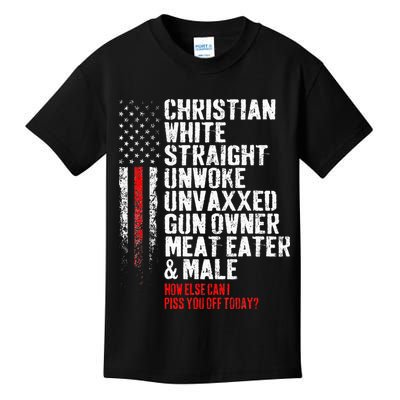 Christian White Straight Unwoke Unvaxxed Gun Owner Kids T-Shirt